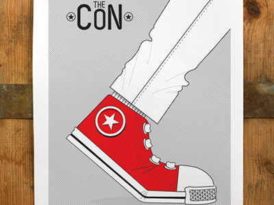 The Con(verse) red close up con converse illustration paper red shoe wood