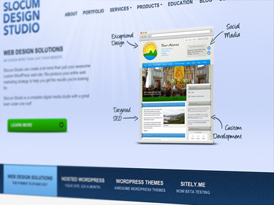 Slocum Studio Site 2012 buttons css3 design html5 interface site slider slocum studio web