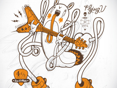 Flying "V" never finished.. flying v illustration rock tribute vector