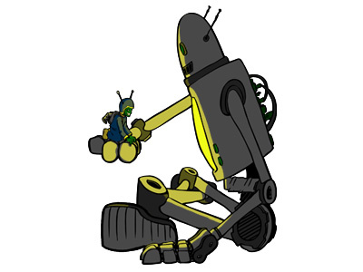 Tivo and Me illustration robot scifi