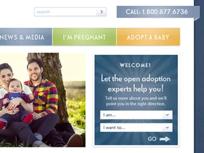 Homepage interface menu navigation ui user interface ux web web design website