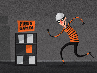 Cat Burglar burglar crim editorial illustration sneaking tip toeing