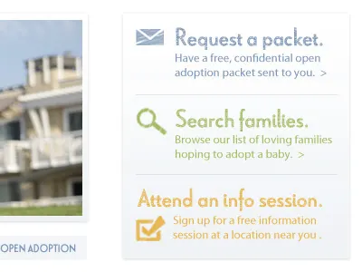 Action Links interface menu ui user ux web web design website