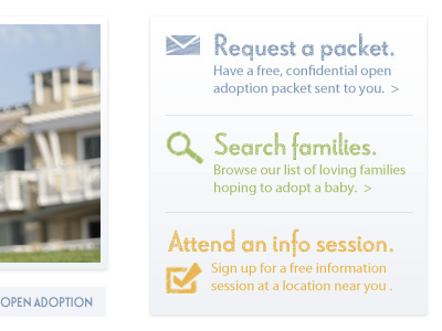 Action Links interface menu ui user ux web web design website