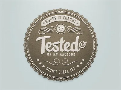 Works on my machine badge humor leather seal