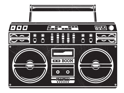 BOOM! boom boombox cd player illustration music one colour speakers whatthefurr