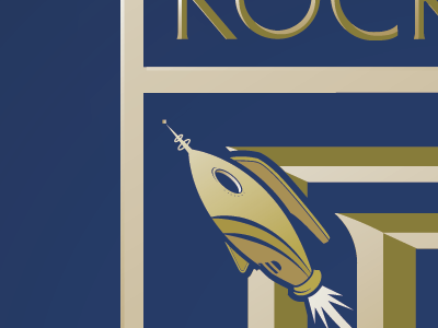 Rocketeer Records blue gold records rocket rocketeer spaceship