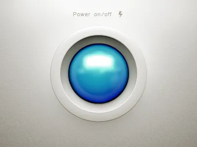 Power button 2d 3d blue button gui icon interface iphone navigation switch texture user