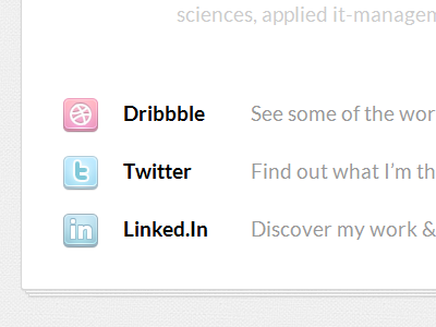 Links dribbble links twitter