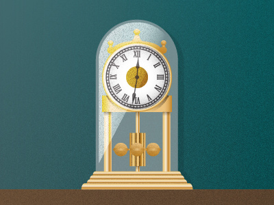 Clock 2 clock gradients grain illustration metal texture wood