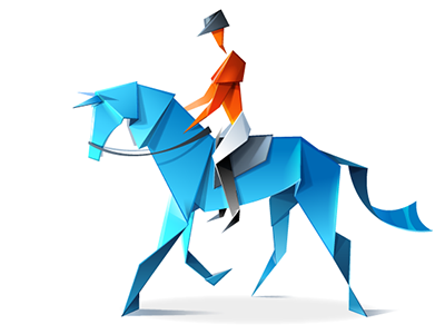 Localclasses Jockey character horse horse riding jockey paper people