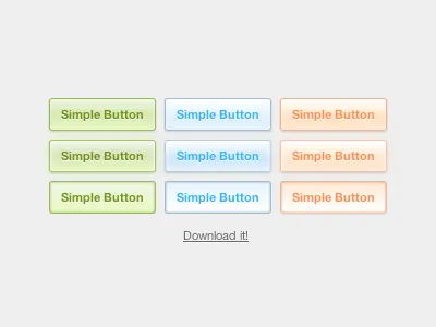 CSS3 Button Set buttons color colors css3 download free freebie web website