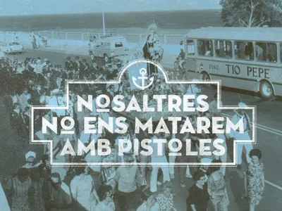 Nosaltres no ens matarem amb pistoles poster illustration poster type vector