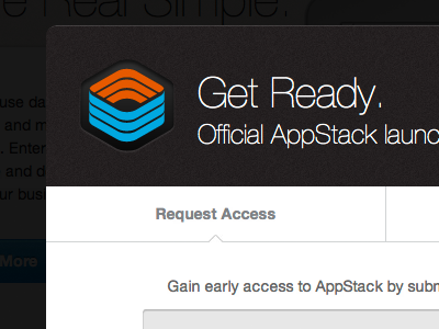 Get Ready appstack form inset logo modal signup site ui web