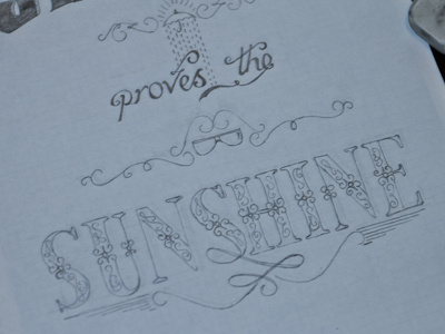 Shadow proves the sunshine sketch lower half lettering lyrics quote sketch type typography