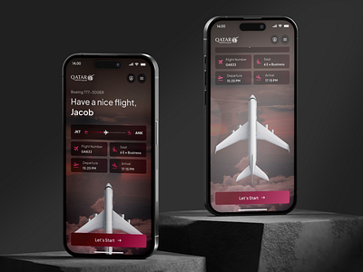 Qatar Airways - In-flight Entertainment - Welcome - Mockup aircraft airplane app assist clean design entertainment flight infilght minimal plane qatar qatar airways saas ui ux welcome