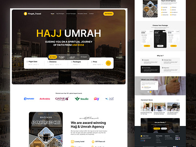 Hajj & Umrah Travel - Agency II Website agency firqahlab google top design hajj halal design islamic app islamic center islamic platform islamic travel agency islamic website landing page modern design muslim website tour travel travel agency website uiux umrah web design website