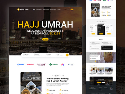 Hajj & Umrah Travel - Agency II Website agency firqahlab google top design hajj islamic app islamic center islamic platform islamic travel agency islamic website landing page modern design muslim website service tour travel travel agency website uiux umrah web design website