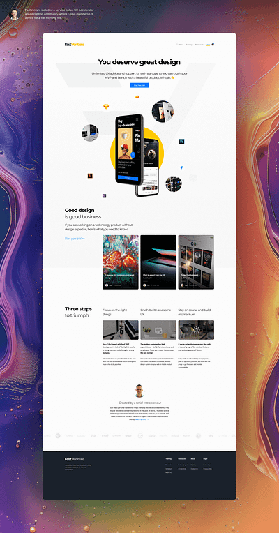 FastVenture - UX Accelerator landing page design product design responsive design ui ux