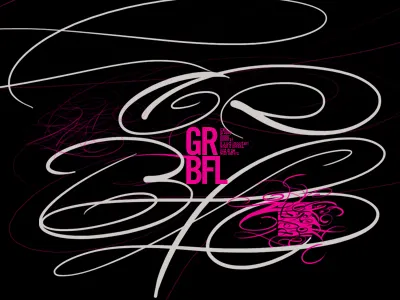 Fun 01 abstract black calligraphy dynamic experimental photoshop pink text