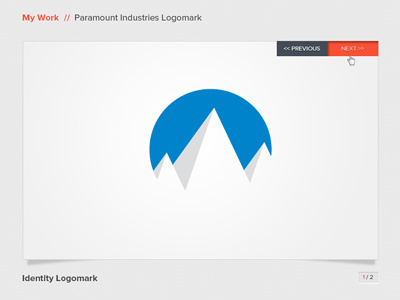 Phase Two grey identity logo orange pagination portfolio slideshow ui ui design