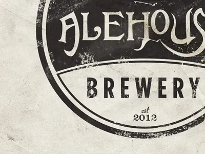 Alehouse Rounded beer custom type gotham logo worn