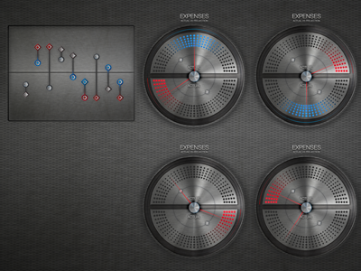 Ui Layout2 dashboard gauge metal timeline ui