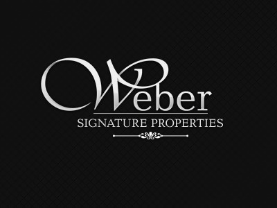 Weber black dark font logo luxury real estate silver