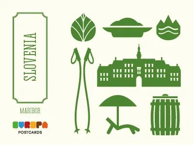 Slovenia illustration maribor postcard slovenia vector