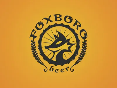 Foxboro animal beer black breew crest drink fox logo organic s steva warm