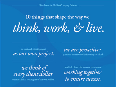 Think, Work & Live blue clean design font layout live nice poster print print design script script font think typography work