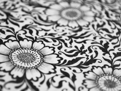 Flower IV drawing floral flower hand drawn ink junoon designs pattern traditional