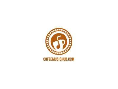 Coffee music hub coffee font hand drawn identity logo mark vector