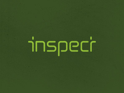 Inspect design geometric inspect lettering logo practic typography unused