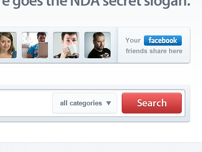 Facebook friends + Search product avatar button clean dropdown facebook input interface minimalist search social startup web web ui website