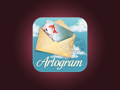 Artogram app art blue ecard retro sky vintage