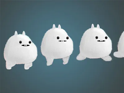 Fluffy animation fluffy monster sprite