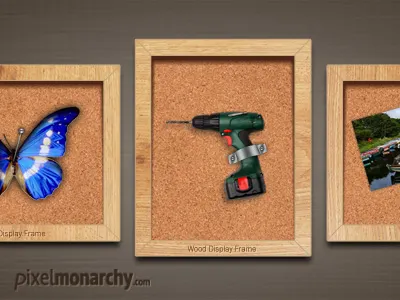 Wood Display Frame display frame freebie icon pixelmonarchy psd wood