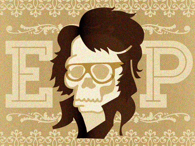 The King celebrity funeral illustration skull