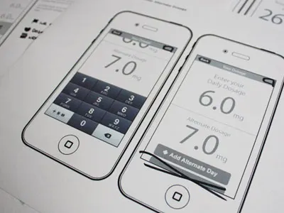 OATBook - Add Alternate Dosage Wireframe branding ia iphone medical oatbook research ui wireframe