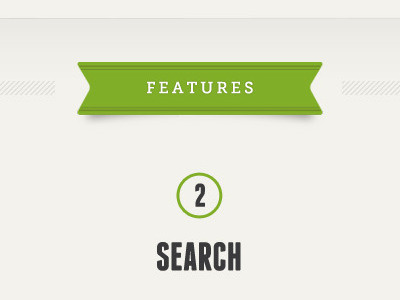 Features Ribbon and Search 2 app green ribbon search