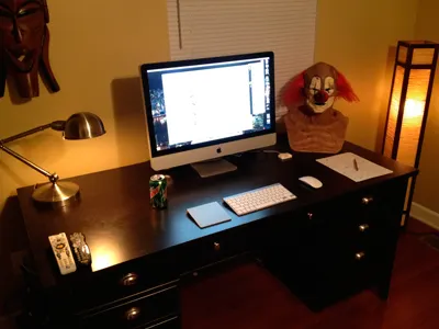 Where the Magic Happens clown desk workspace