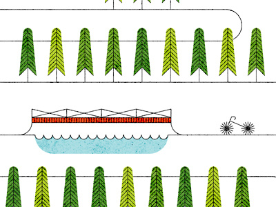 54 bicycle bikes bridge lake path pond trees