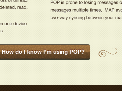 IMAP is good — propaganda site brown button vignette