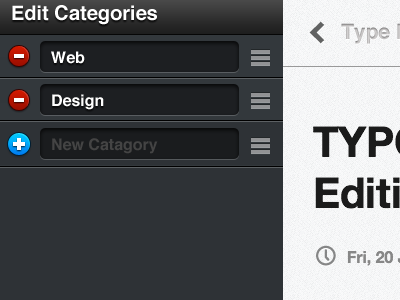 Edit Categories