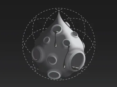 Planet for Illuniverse... crater drip gradient illustration planet space vector