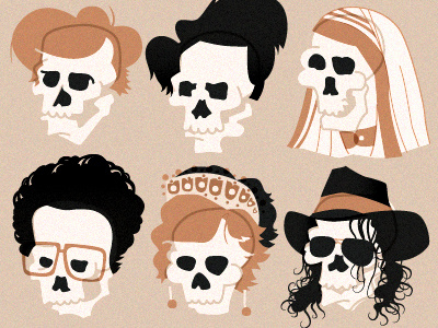 Deadhead Celebrities celebrity funeral illustration skulls