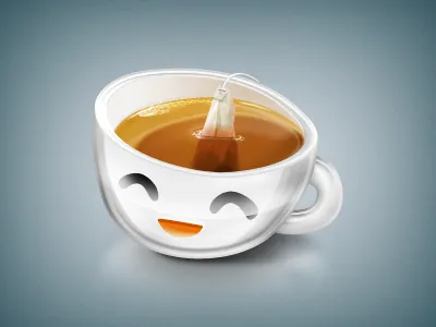 Teacup anime bag icon kawaii manga photorealistic photoshop tea teabag teacup