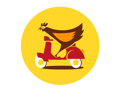 City Chickie Logo chicken chicky city logo scooter vespa