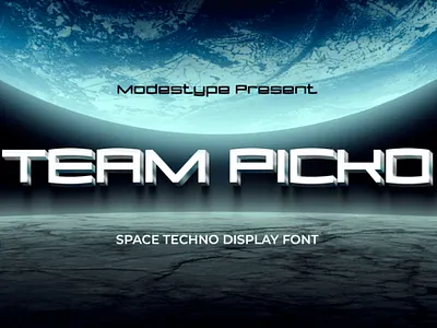 Team Picko – Space Techno Display Font branding design display font font futuristic gaming illustration modern movie poster scifi space techno youtube